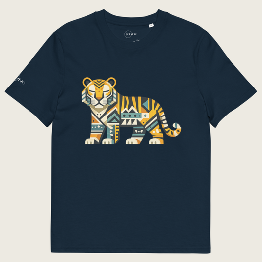 MAJESTY – Unisex Bio T Shirt | Geometrisches Tigerdesign von SOLVIVO | Symbol für innere Stärke & Gelassenheit