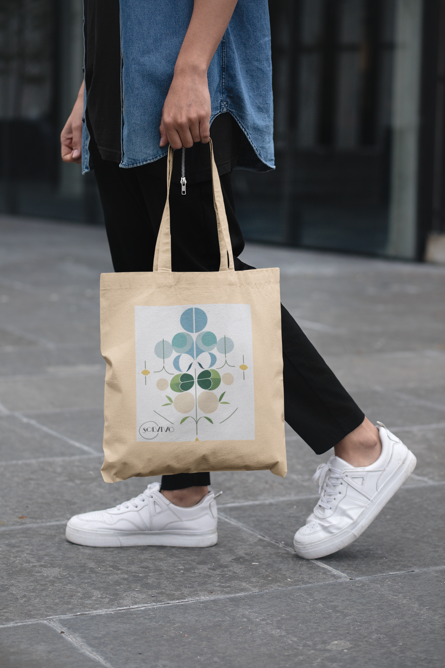 NOOR – Bio Tote Bag | Minimalistisches Design von SOLVIVO | Symbol für Licht & Klarheit