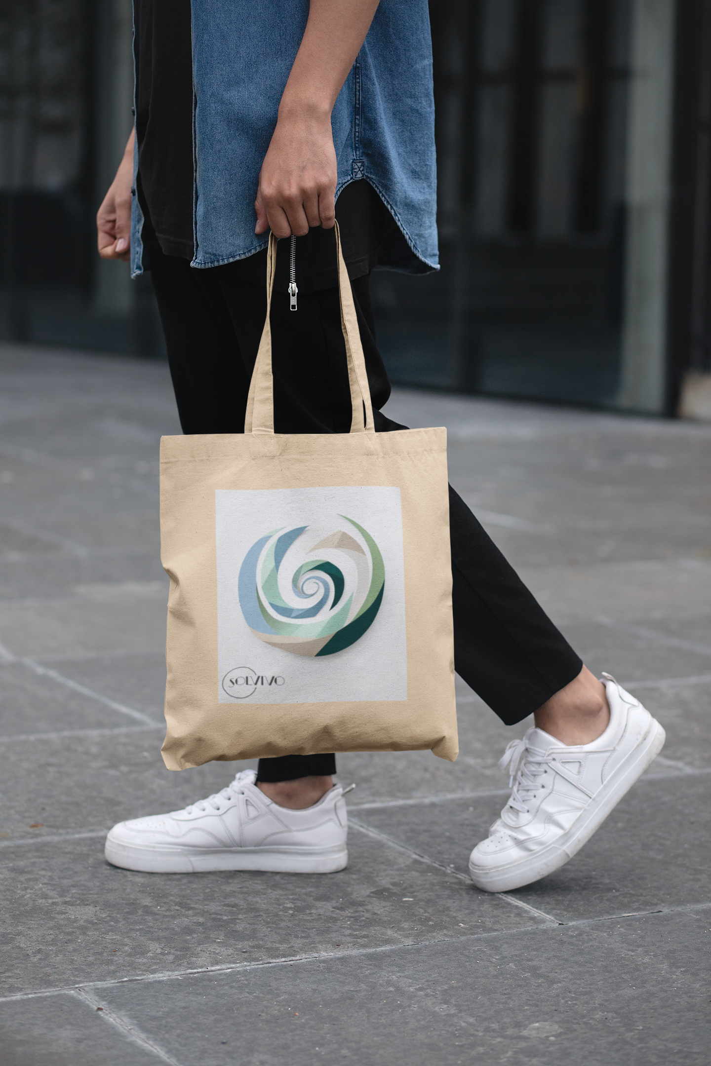 AUREA – Bio Tote Bag | Minimalistisches Design von SOLVIVO | Symbol für Goldene Mitte & innere Ruhe