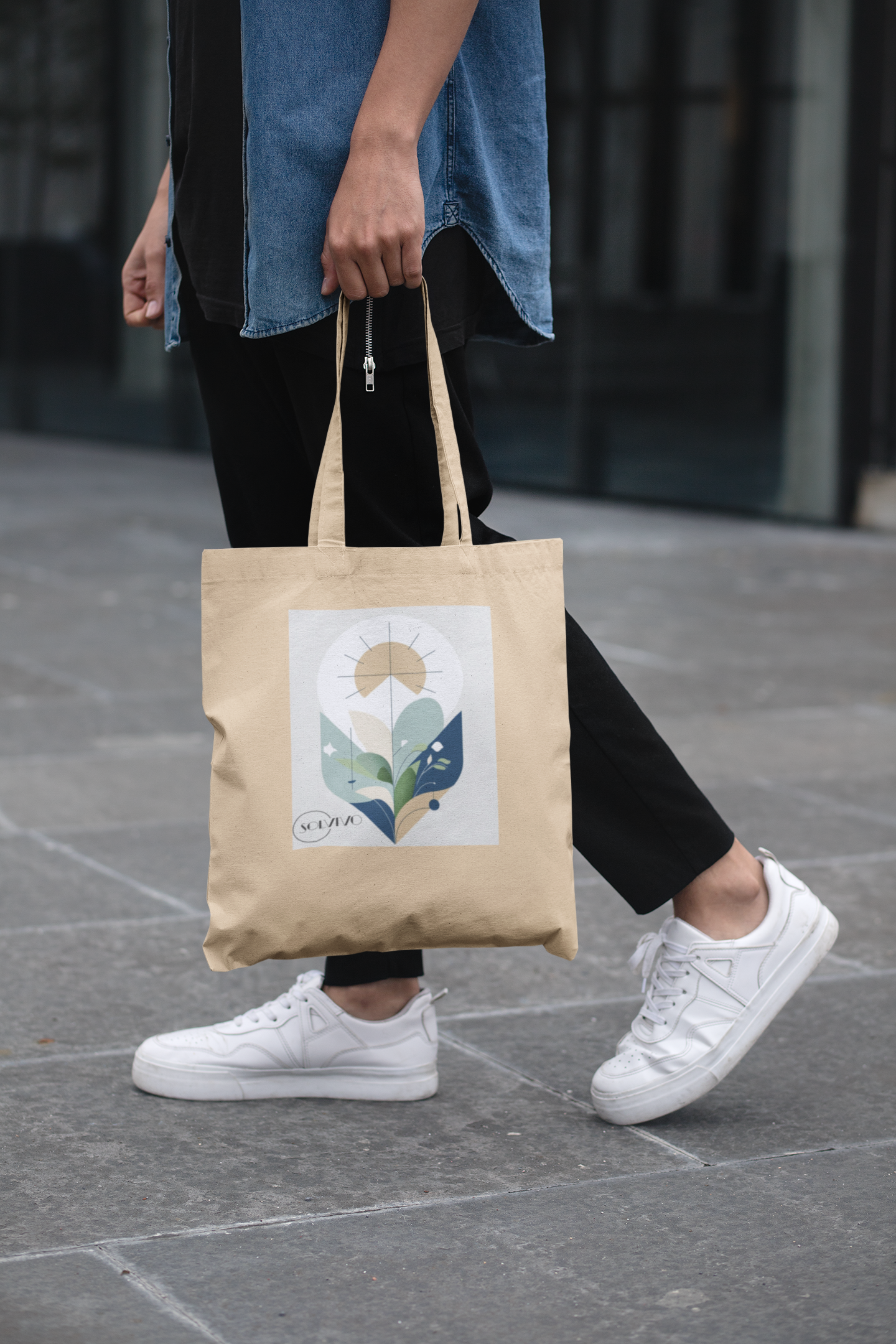 YARA – Bio Tote Bag | Minimalistisches Design von SOLVIVO | Symbol für Balance & Harmonie