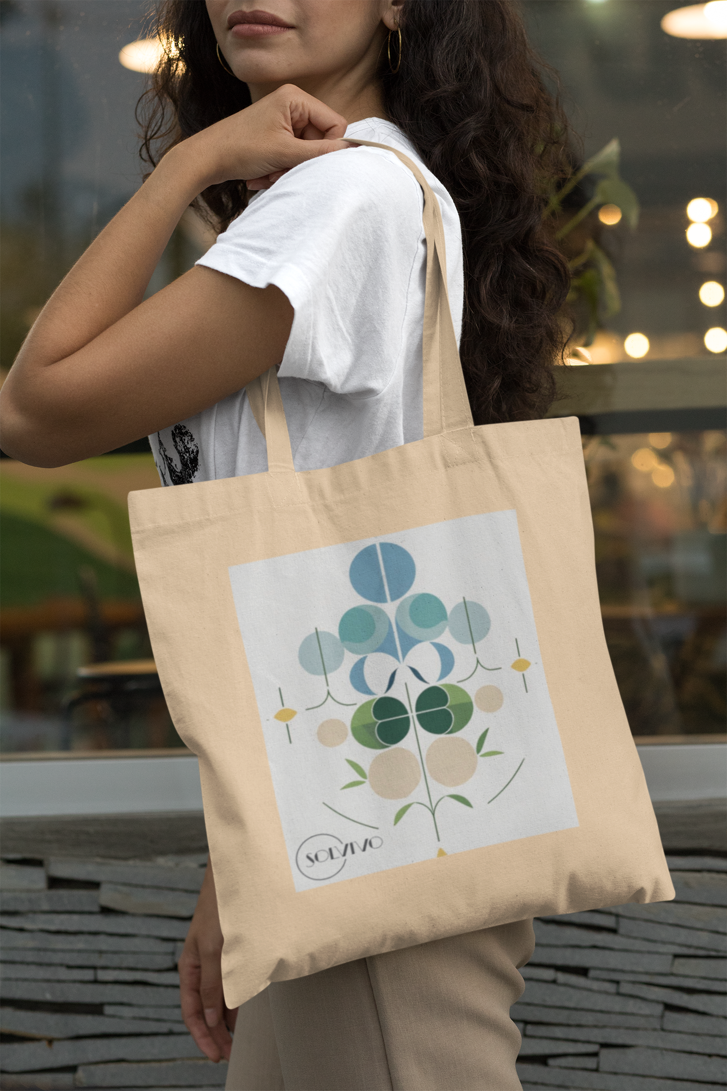 NOOR – Bio Tote Bag | Minimalistisches Design von SOLVIVO | Symbol für Licht & Klarheit