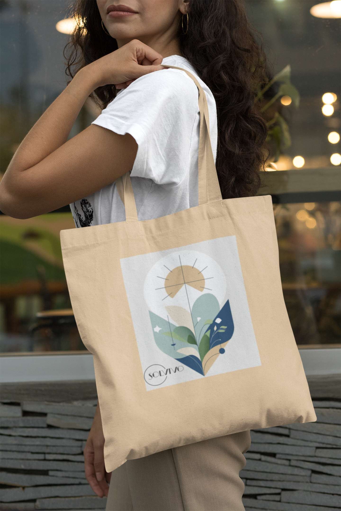 YARA – Bio Tote Bag | Minimalistisches Design von SOLVIVO | Symbol für Balance & Harmonie