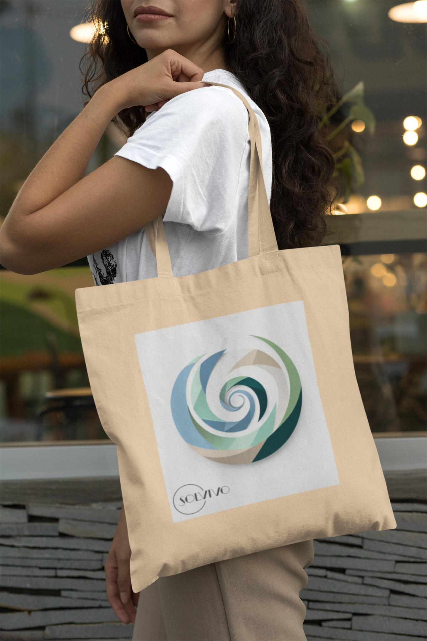 AUREA – Bio Tote Bag | Minimalistisches Design von SOLVIVO | Symbol für Goldene Mitte & innere Ruhe