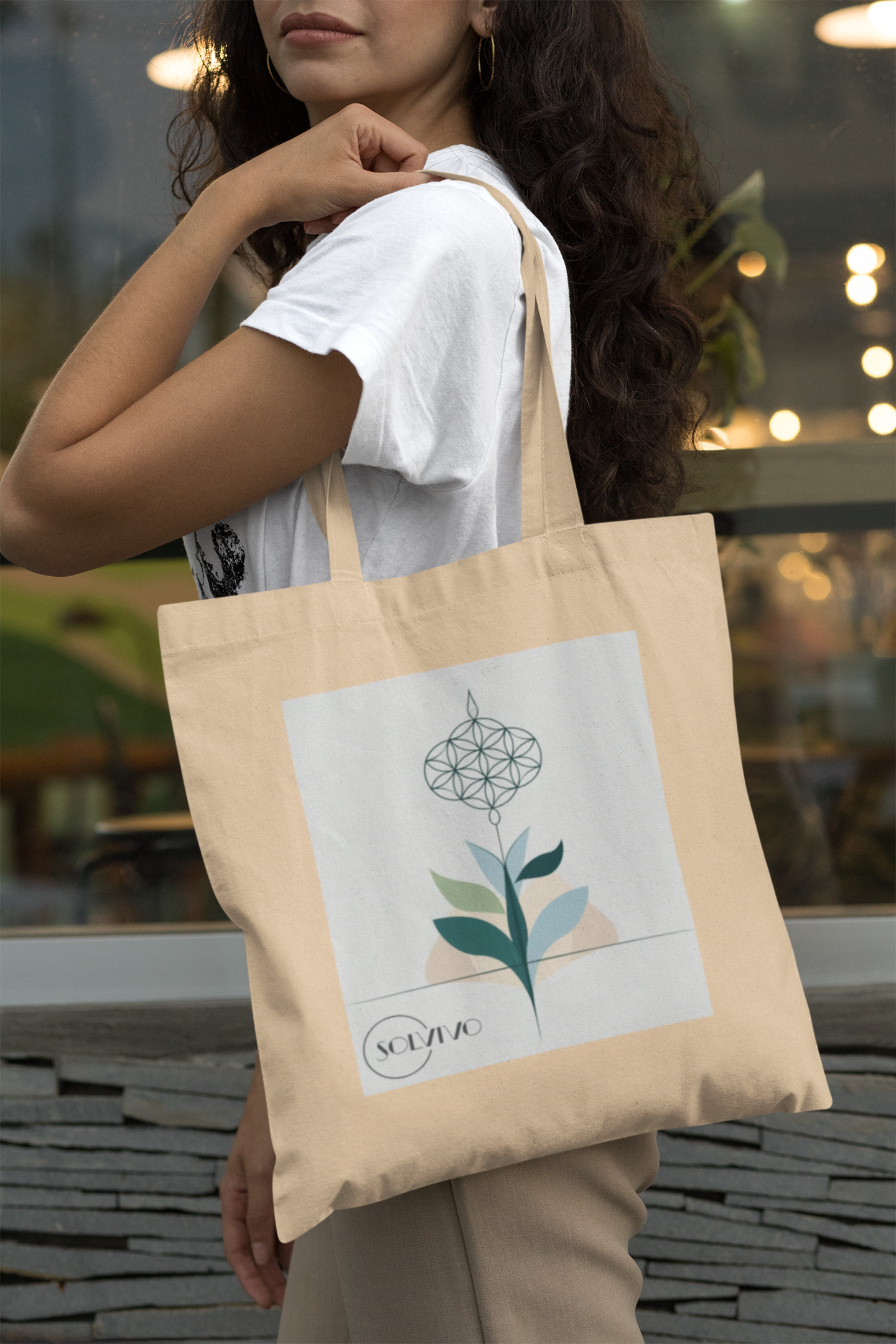 VITA – Bio Tote Bag | Minimalistisches Design von SOLVIVO | Symbol für Lebensenergie & Wachstum