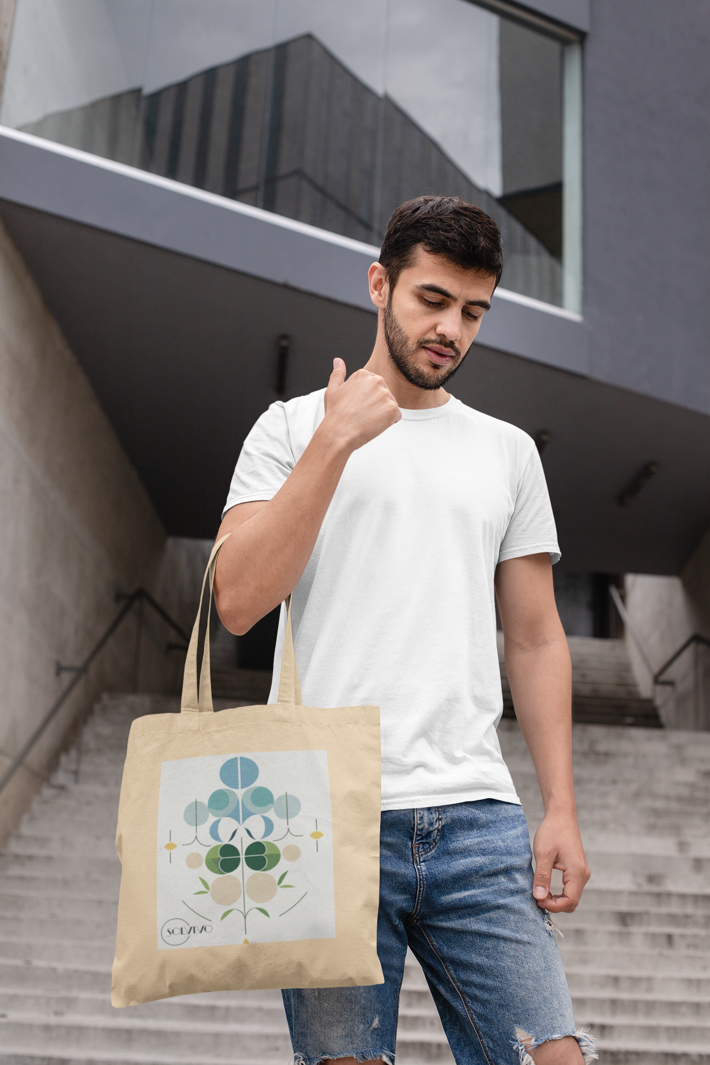 NOOR – Bio Tote Bag | Minimalistisches Design von SOLVIVO | Symbol für Licht & Klarheit