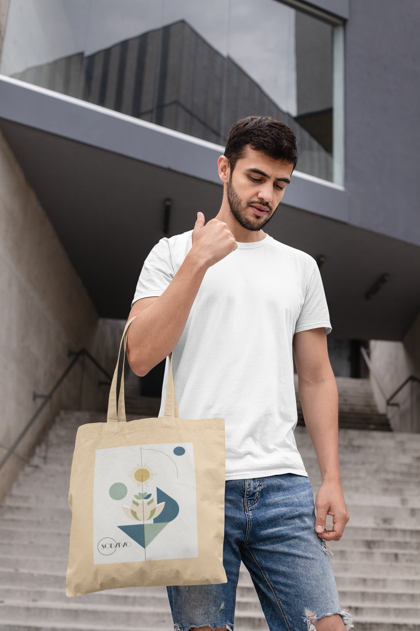 ORI – Bio Tote Bag | Minimalistisches Design von SOLVIVO | Symbol für Ursprung & Orientierung