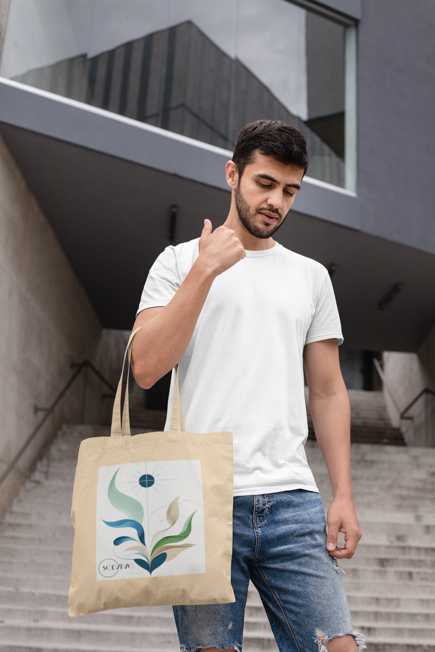 ELAR – Bio Tote Bag | Minimalistisches Design von SOLVIVO | Symbol für Klarheit & Achtsamkeit