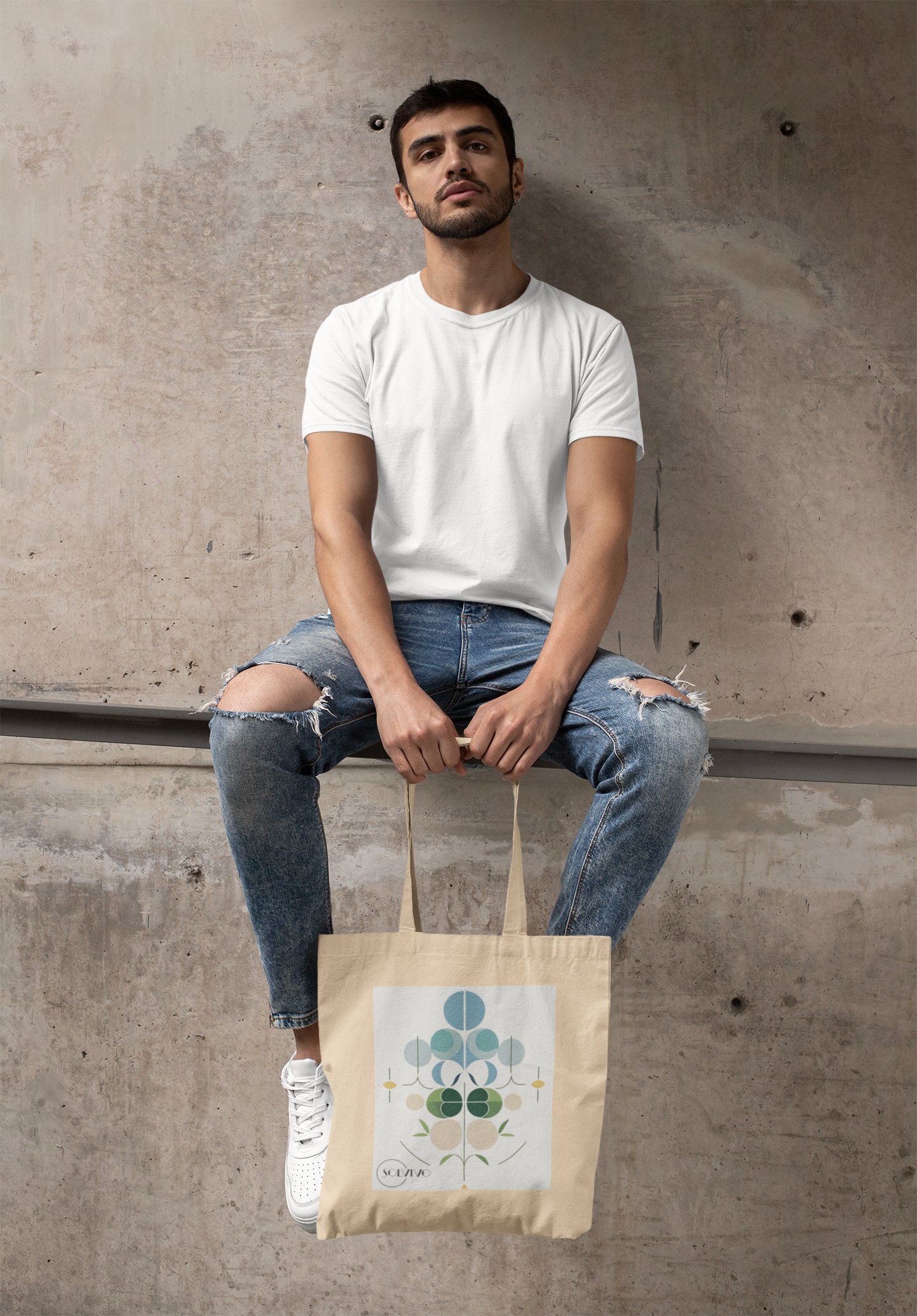 NOOR – Bio Tote Bag | Minimalistisches Design von SOLVIVO | Symbol für Licht & Klarheit