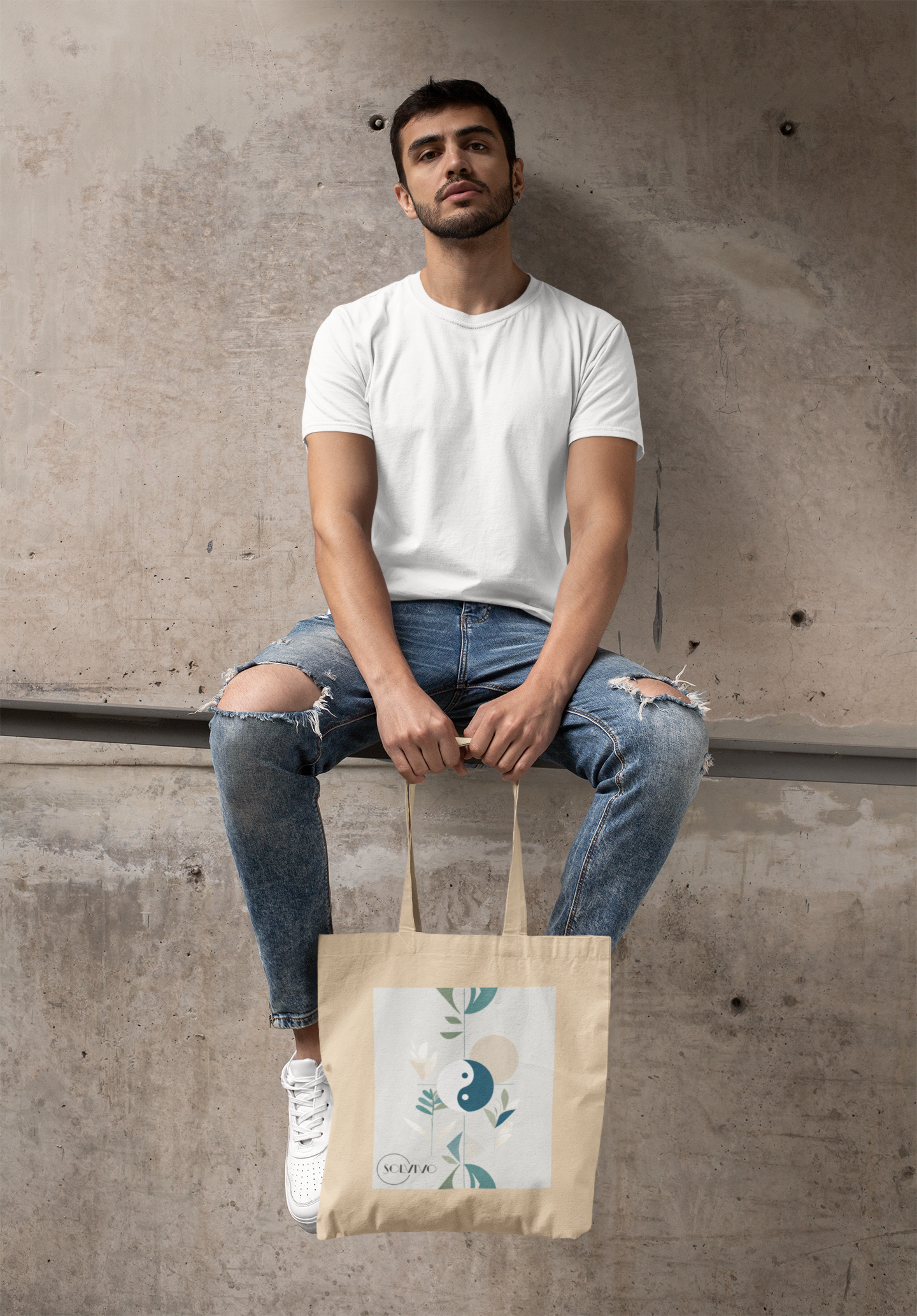 NIVO – Bio Tote Bag | Minimalistisches Design von SOLVIVO | Symbol für Balance & Stabilität