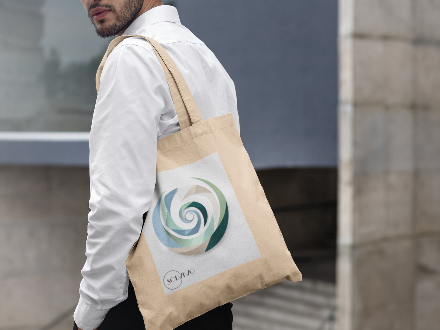 AUREA – Bio Tote Bag | Minimalistisches Design von SOLVIVO | Symbol für Goldene Mitte & innere Ruhe