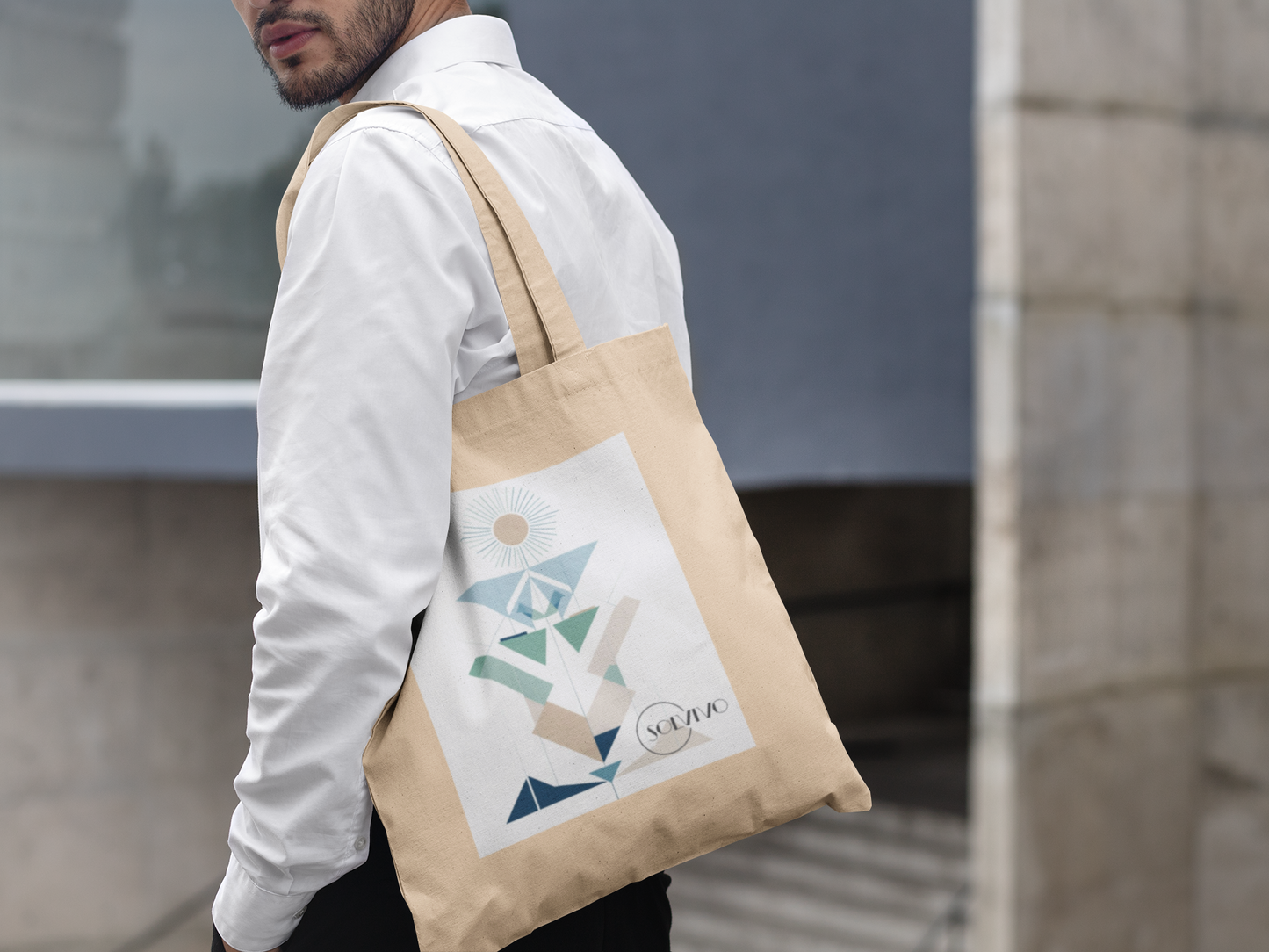 LUMEA – Bio Tote Bag | Minimalistisches Design von SOLVIVO | Symbol für Bewusstsein & Verbindung