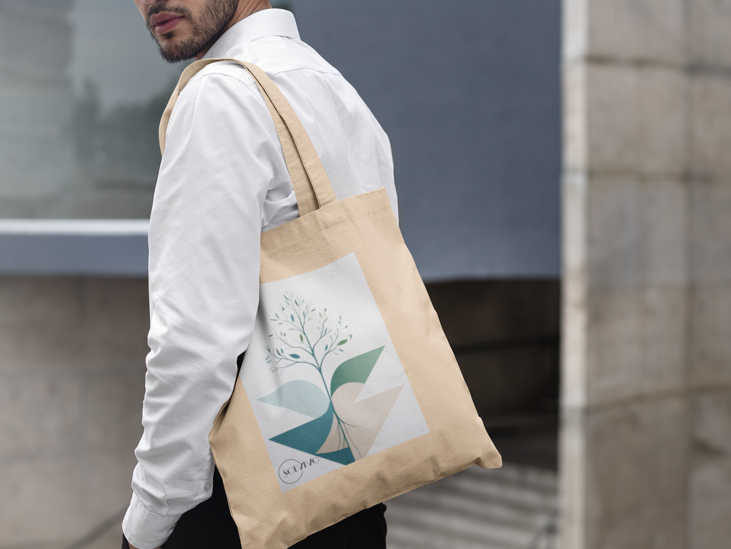 TARU – Bio Tote Bag | Minimalistisches Design von SOLVIVO | Symbol für Stärke & Wurzeln
