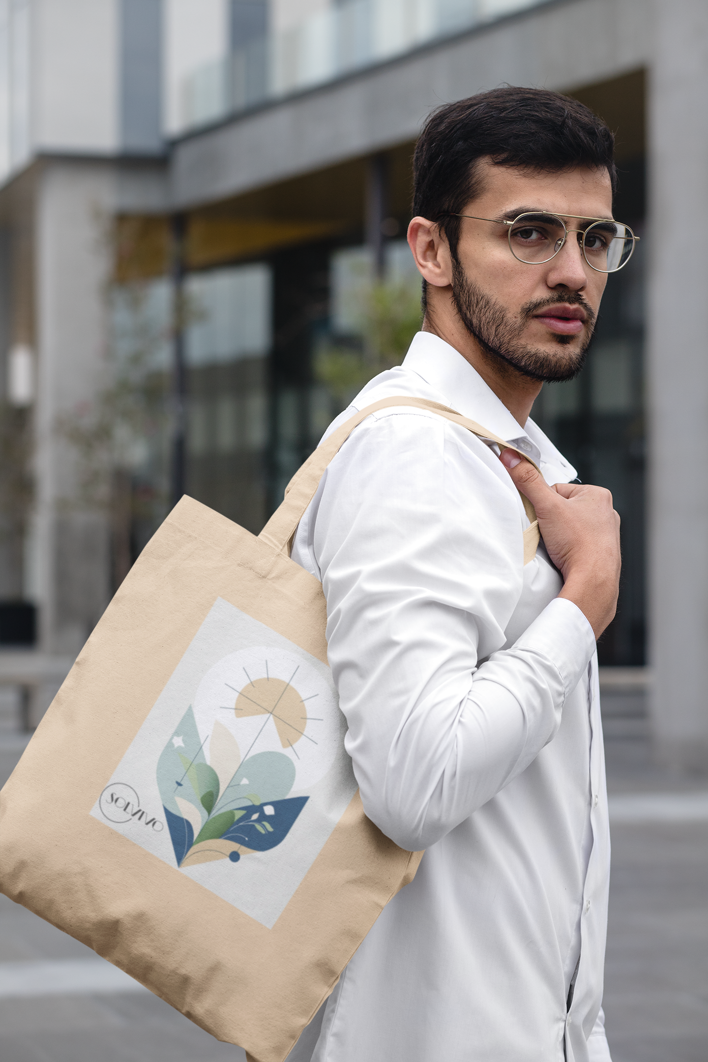 YARA – Bio Tote Bag | Minimalistisches Design von SOLVIVO | Symbol für Balance & Harmonie