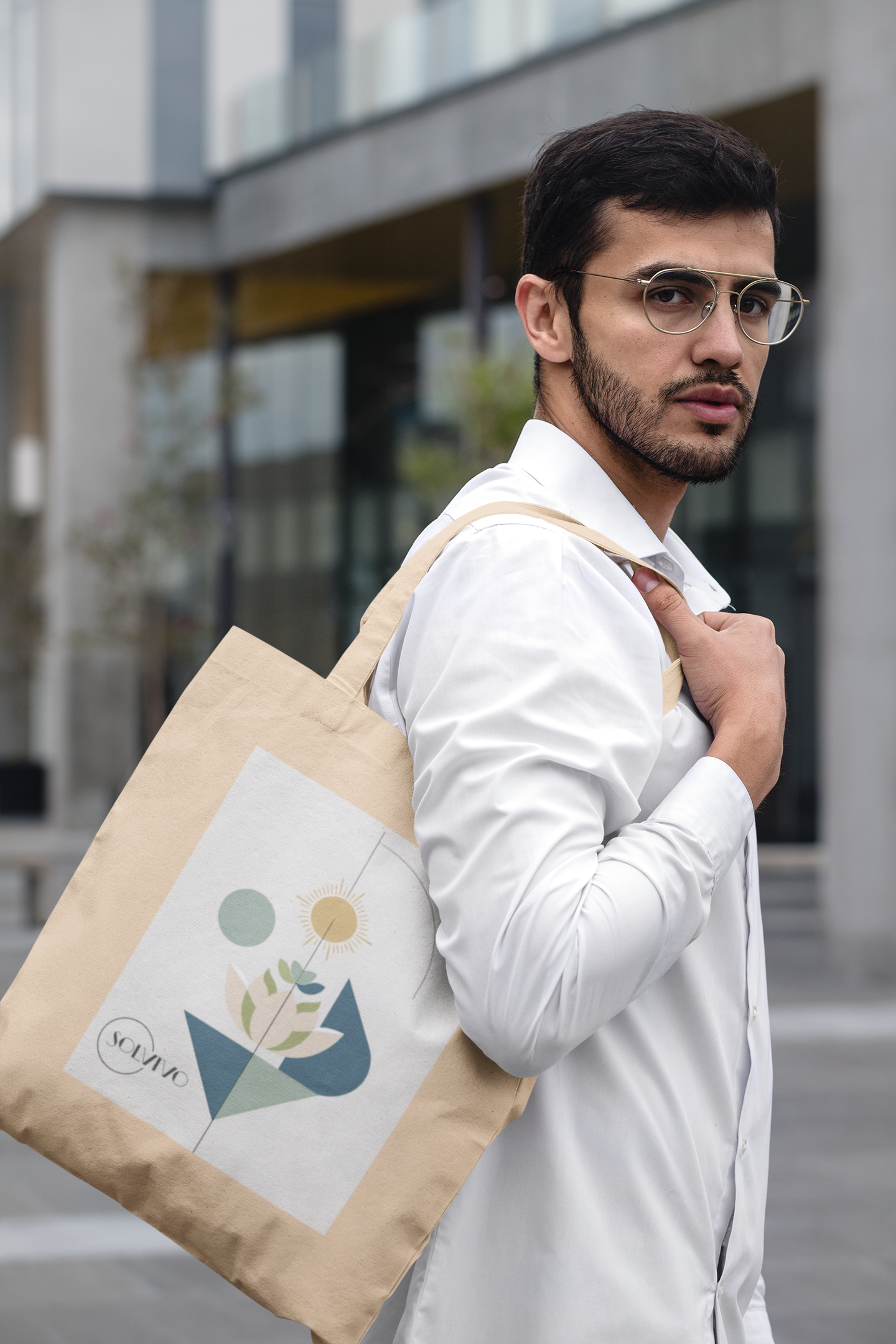 ORI – Bio Tote Bag | Minimalistisches Design von SOLVIVO | Symbol für Ursprung & Orientierung