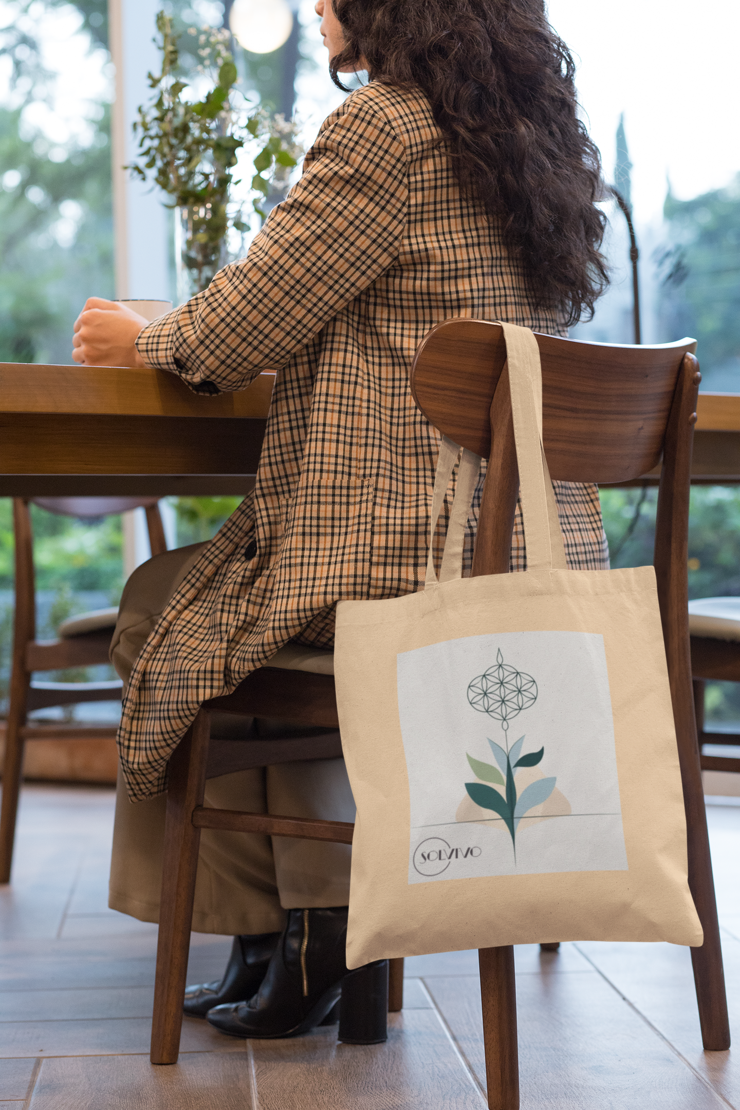 VITA – Bio Tote Bag | Minimalistisches Design von SOLVIVO | Symbol für Lebensenergie & Wachstum