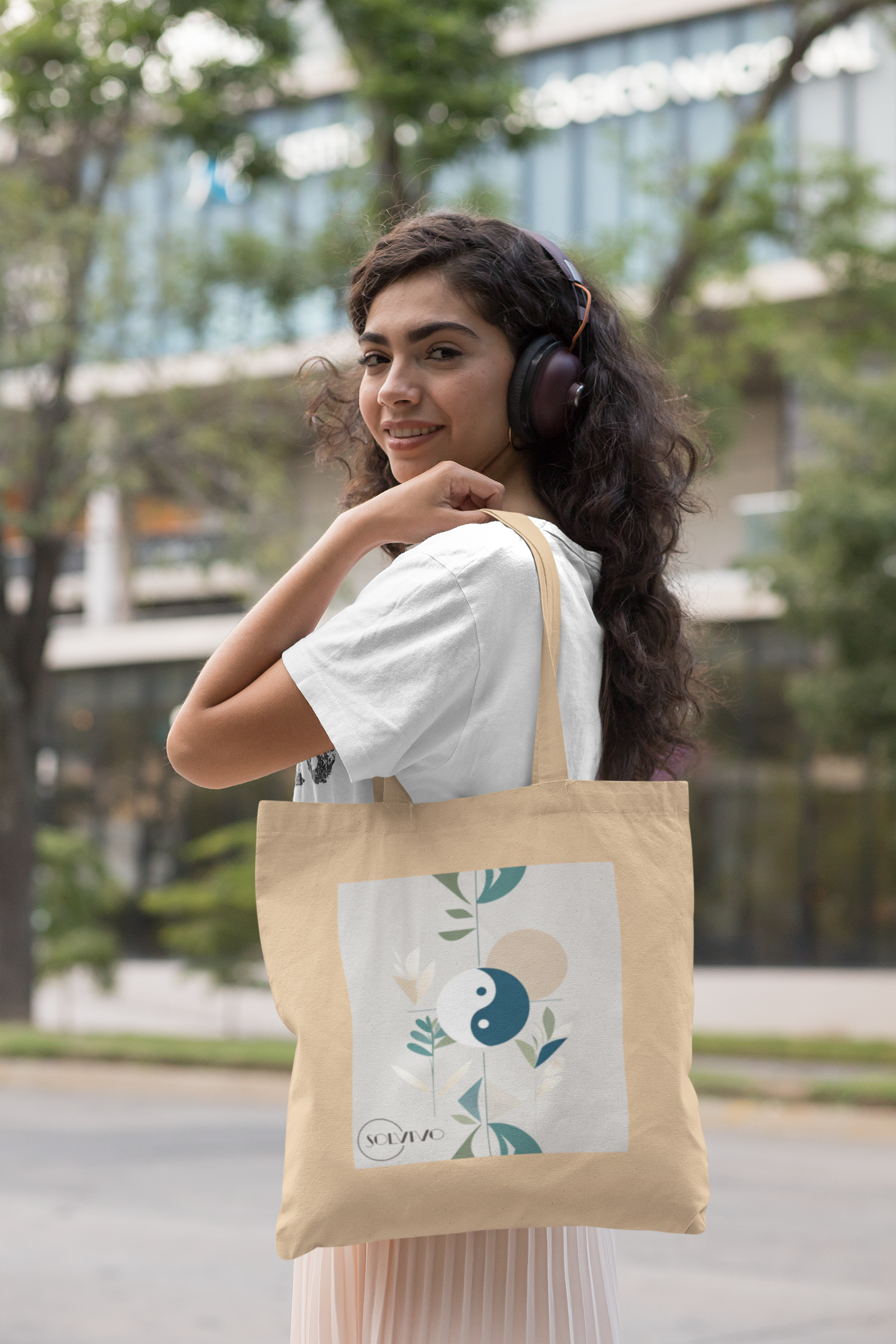 NIVO – Bio Tote Bag | Minimalistisches Design von SOLVIVO | Symbol für Balance & Stabilität