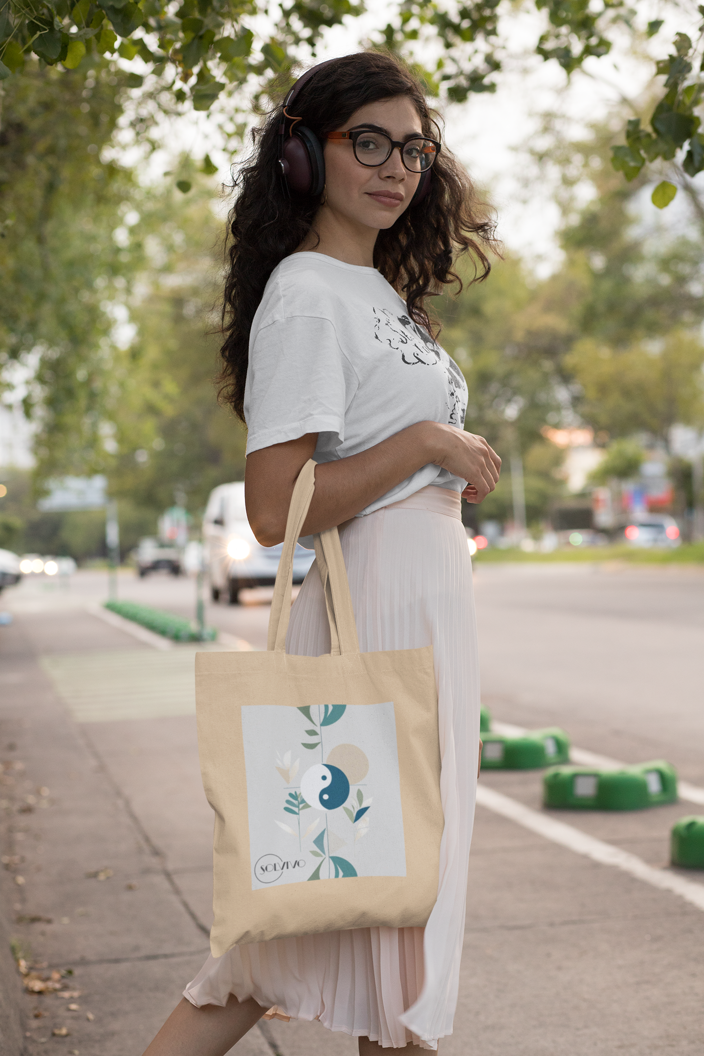 NIVO – Bio Tote Bag | Minimalistisches Design von SOLVIVO | Symbol für Balance & Stabilität