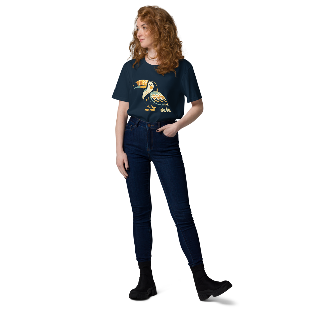 HARMONY – Unisex Bio T Shirt | Geometrisches Tukandesign von SOLVIVO | Symbol für Lebensfreude & Harmonie