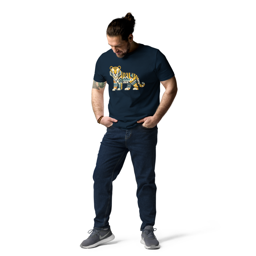 MAJESTY – Unisex Bio T Shirt | Geometrisches Tigerdesign von SOLVIVO | Symbol für innere Stärke & Gelassenheit