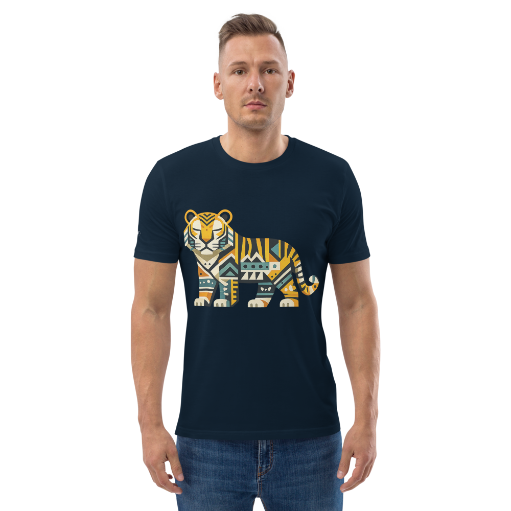 MAJESTY – Unisex Bio T Shirt | Geometrisches Tigerdesign von SOLVIVO | Symbol für innere Stärke & Gelassenheit
