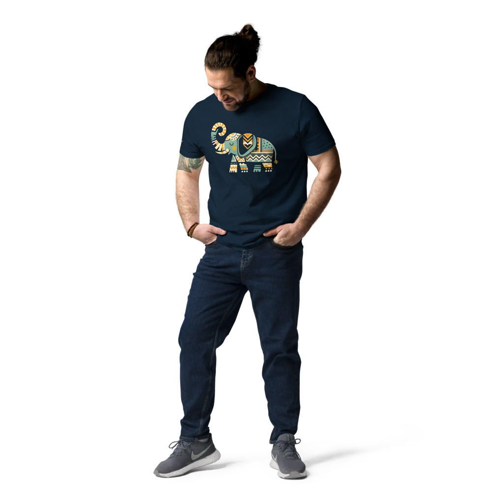 MEMORY – Unisex Bio T Shirt | Geometrisches Elefantendesign von SOLVIVO | Symbol für Stärke & Weisheit