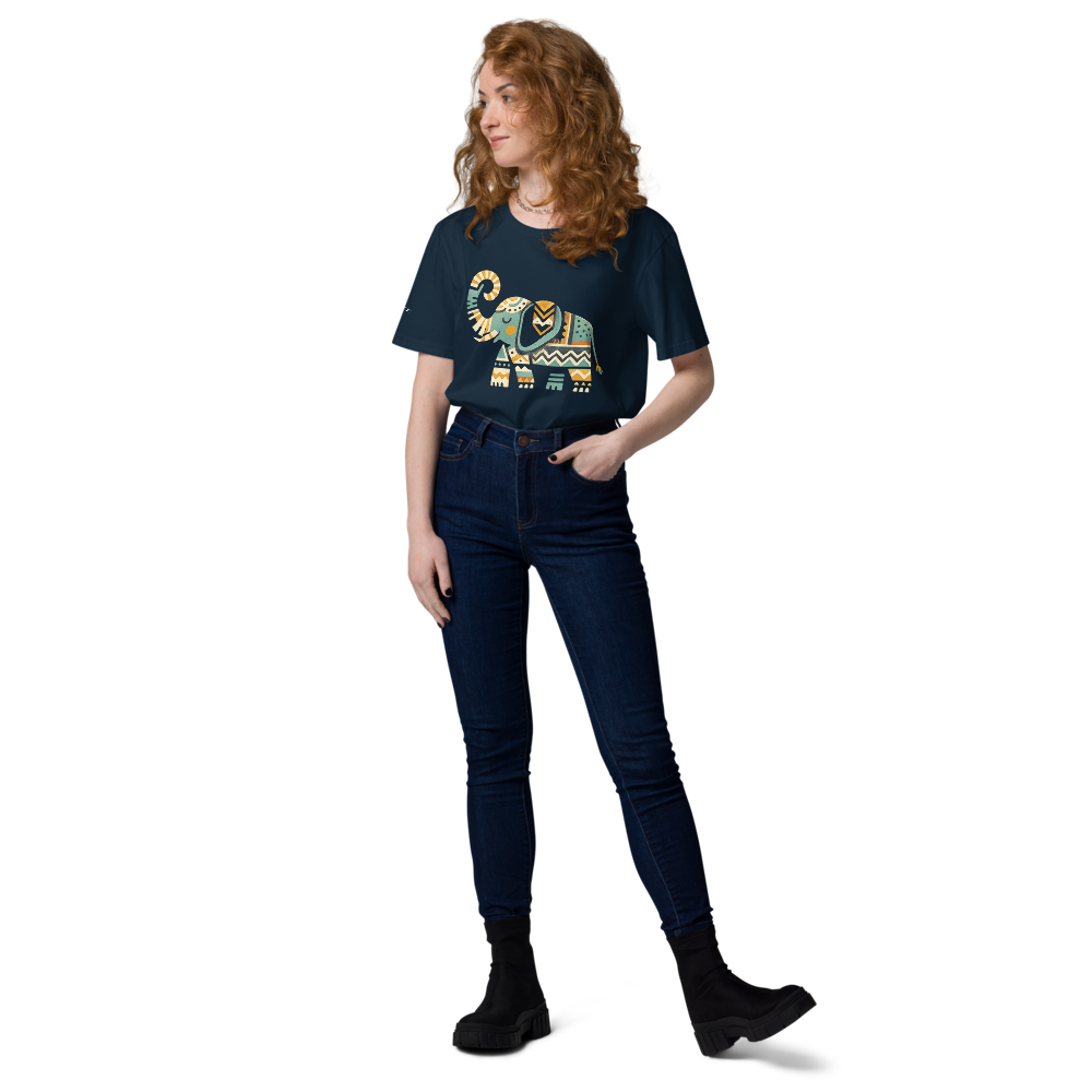 MEMORY – Unisex Bio T Shirt | Geometrisches Elefantendesign von SOLVIVO | Symbol für Stärke & Weisheit