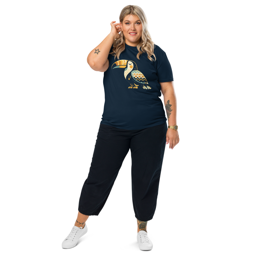 HARMONY – Unisex Bio T Shirt | Geometrisches Tukandesign von SOLVIVO | Symbol für Lebensfreude & Harmonie