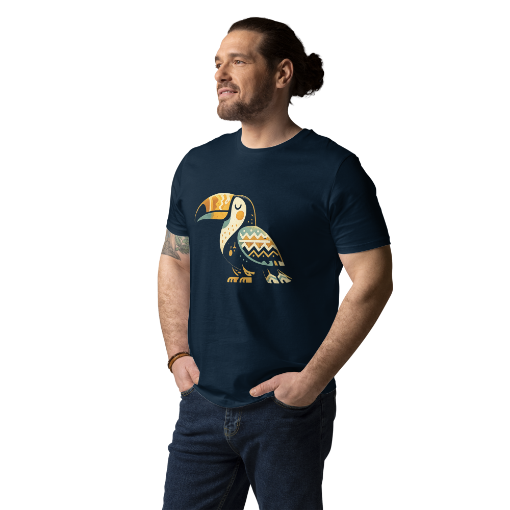 HARMONY – Unisex Bio T Shirt | Geometrisches Tukandesign von SOLVIVO | Symbol für Lebensfreude & Harmonie