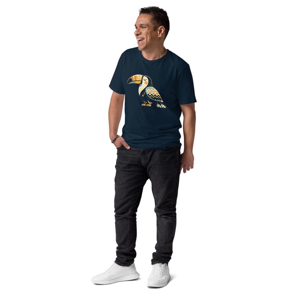 HARMONY – Unisex Bio T Shirt | Geometrisches Tukandesign von SOLVIVO | Symbol für Lebensfreude & Harmonie