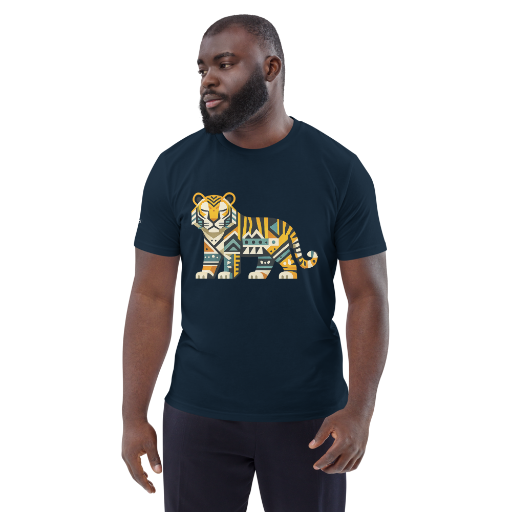 MAJESTY – Unisex Bio T Shirt | Geometrisches Tigerdesign von SOLVIVO | Symbol für innere Stärke & Gelassenheit
