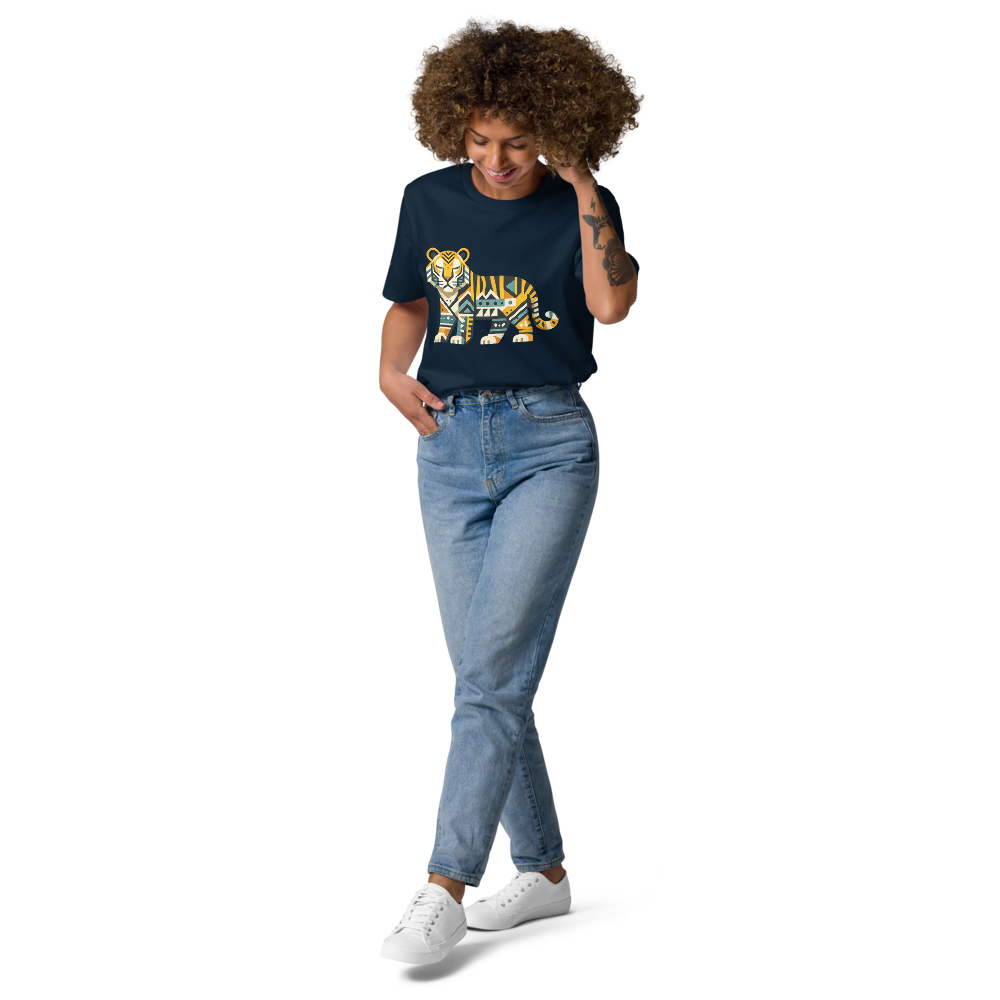 MAJESTY – Unisex Bio T Shirt | Geometrisches Tigerdesign von SOLVIVO | Symbol für innere Stärke & Gelassenheit