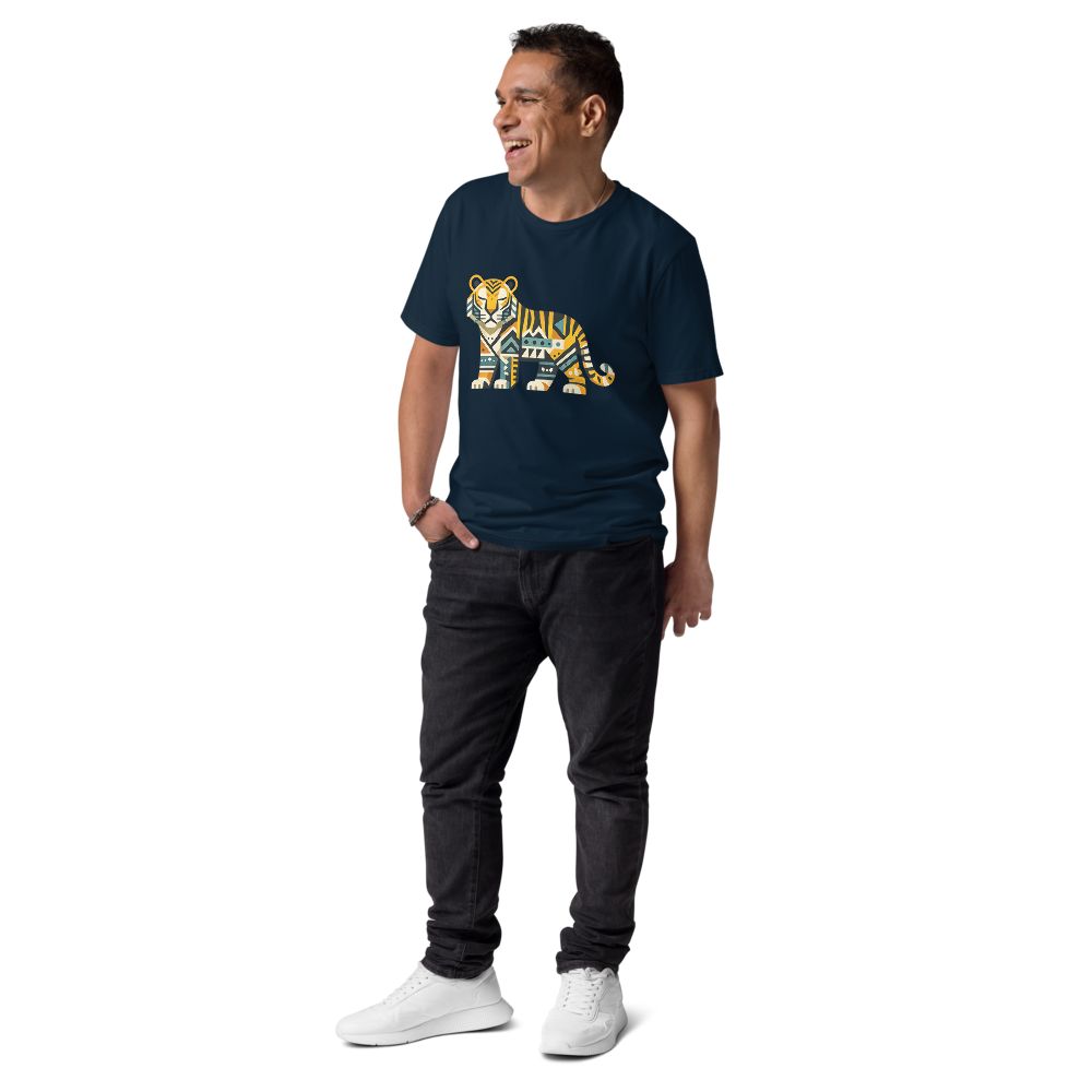 MAJESTY – Unisex Bio T Shirt | Geometrisches Tigerdesign von SOLVIVO | Symbol für innere Stärke & Gelassenheit
