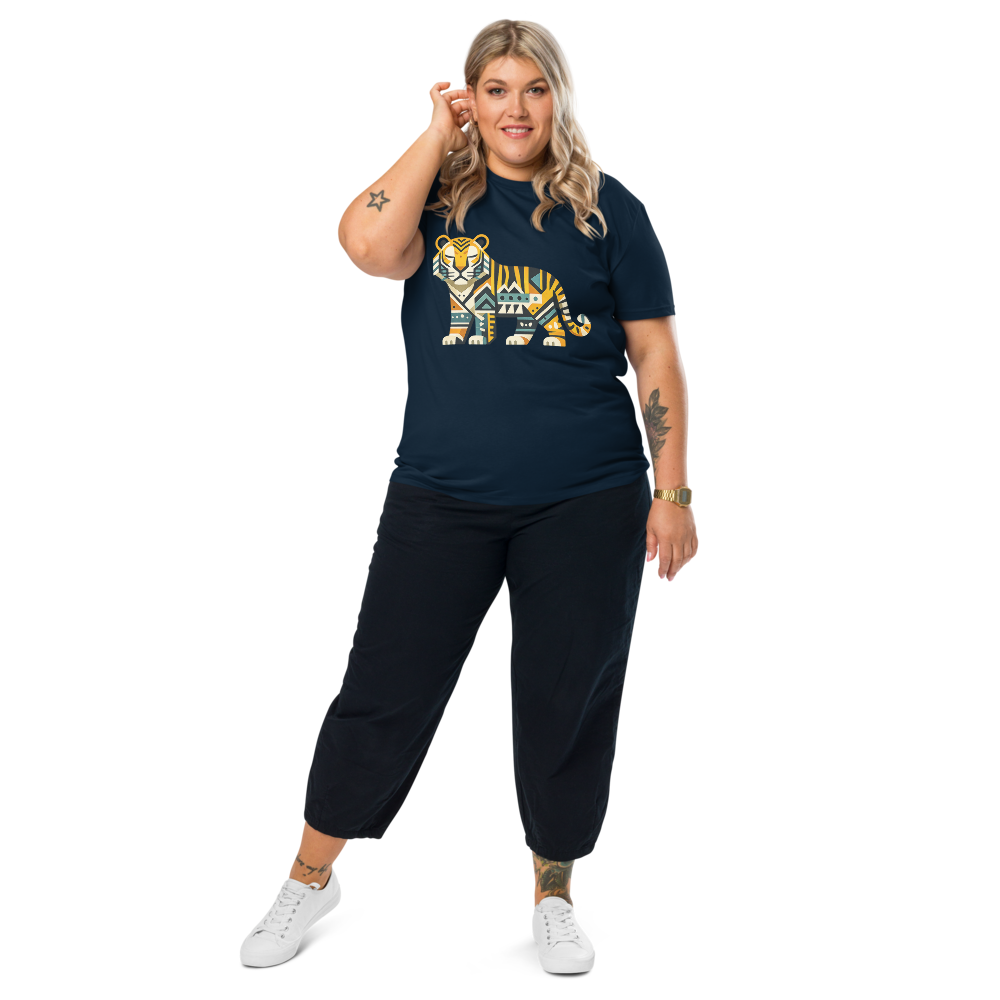 MAJESTY – Unisex Bio T Shirt | Geometrisches Tigerdesign von SOLVIVO | Symbol für innere Stärke & Gelassenheit