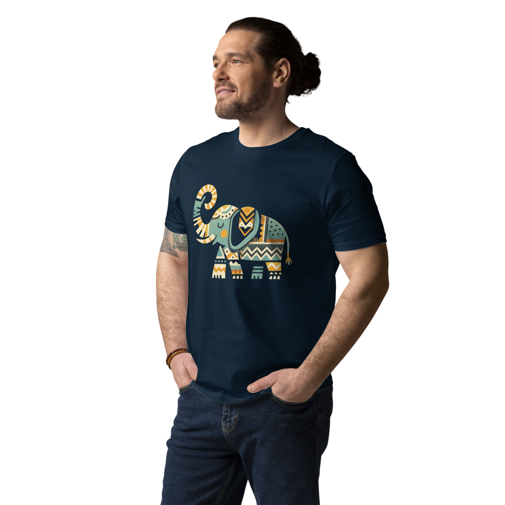 MEMORY – Unisex Bio T Shirt | Geometrisches Elefantendesign von SOLVIVO | Symbol für Stärke & Weisheit
