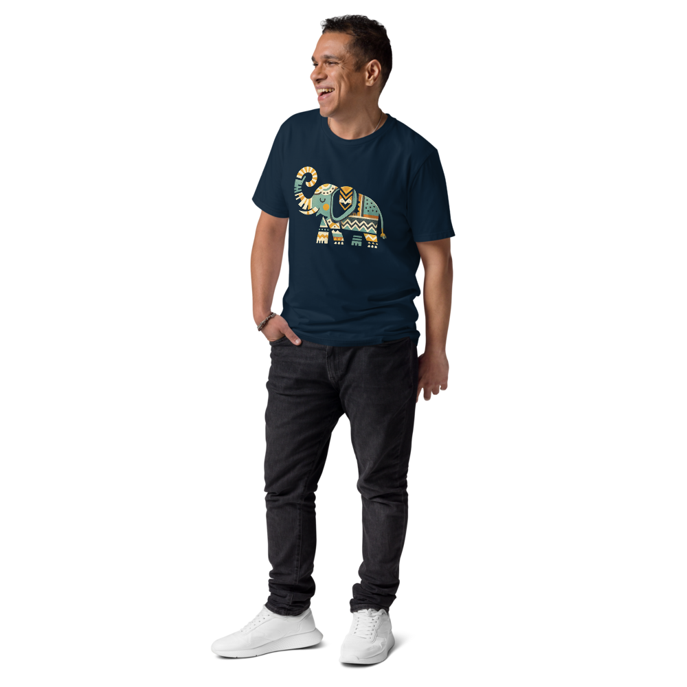 MEMORY – Unisex Bio T Shirt | Geometrisches Elefantendesign von SOLVIVO | Symbol für Stärke & Weisheit