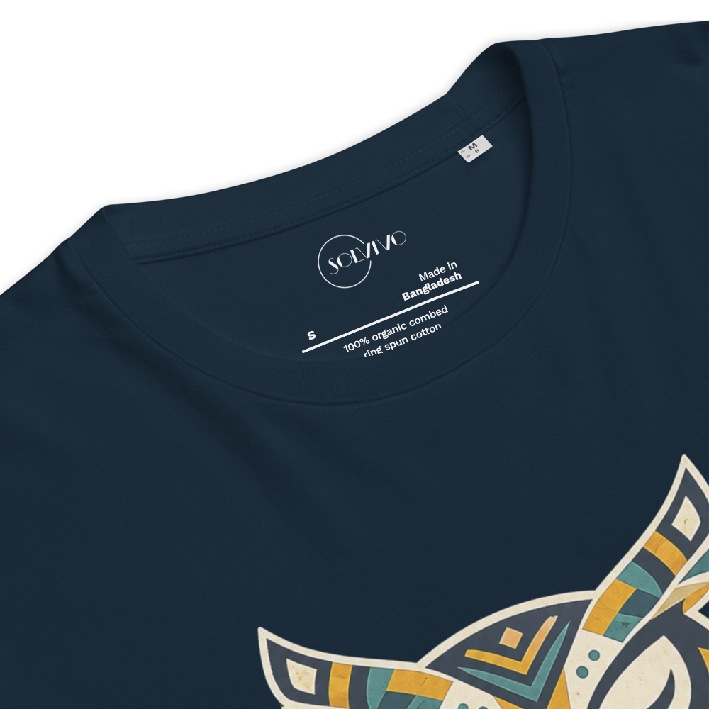 WISDOM – Unisex Bio T Shirt | Geometrisches Eulendesign von SOLVIVO | Symbol für Weisheit & Intuition