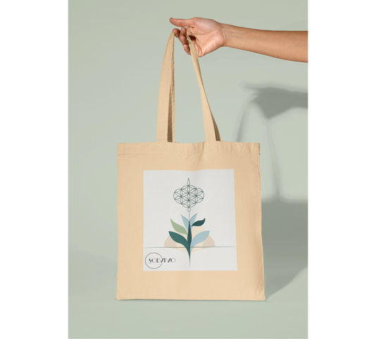 VITA – Bio Tote Bag | Minimalistisches Design von SOLVIVO | Symbol für Lebensenergie & Wachstum